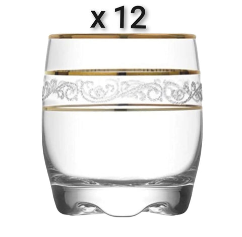 Set 12 pahare Lav Adora Gold 290 ml Eleganta si Rafinament pentru Orice Ocazie terasa EVENIMENTE CADOUL PERFECT