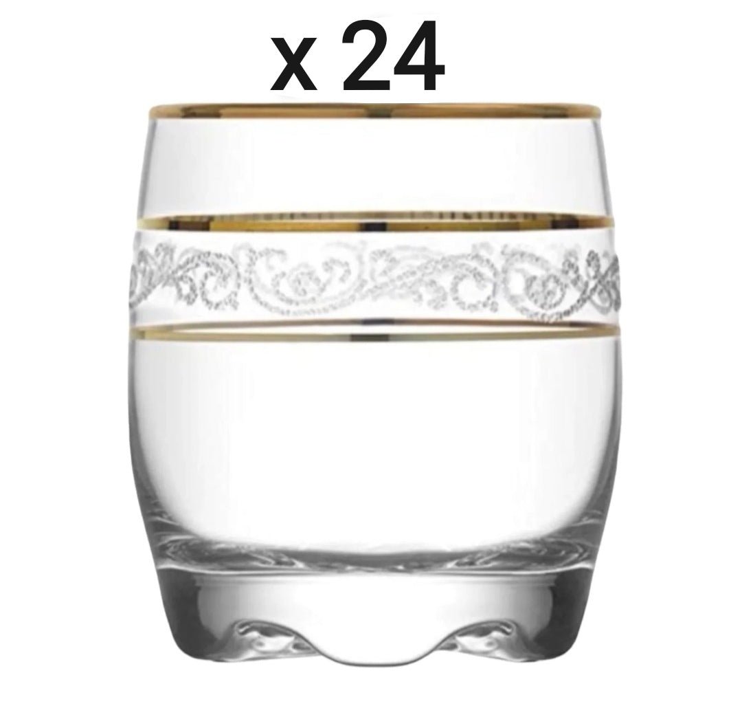 Set 24 pahare 80 ml tuica tarie Lav Adora Gold