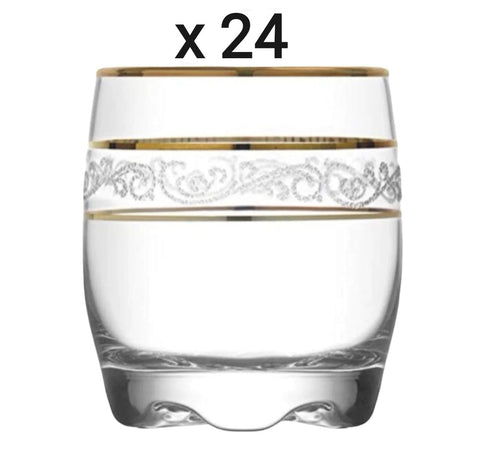 Set 24 pahare 80 ml tuica tarie Lav Adora Gold
