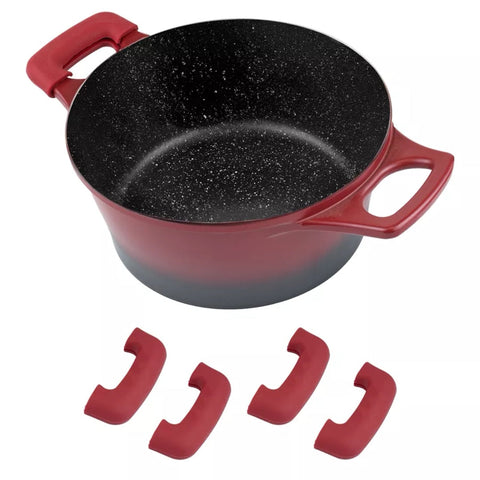 Set cratite 14 piese invelis marmura Royalty Line Premium de lux Rosu cu Negru