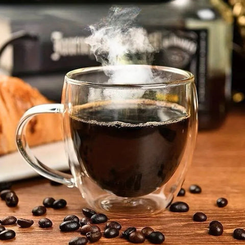Set 12 cesti cafea cu pereti dubli din sticla termorezistenta 250 ml ideale pt terasa piscina