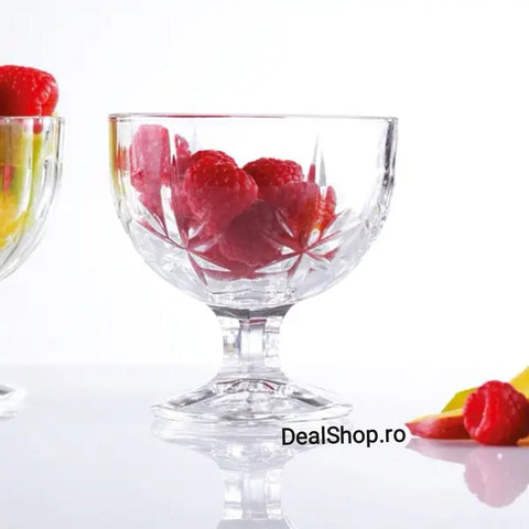 Set 6 cupe sticla pt înghetata/salată fructe 300 ml Sonia terasa piscina evenimente