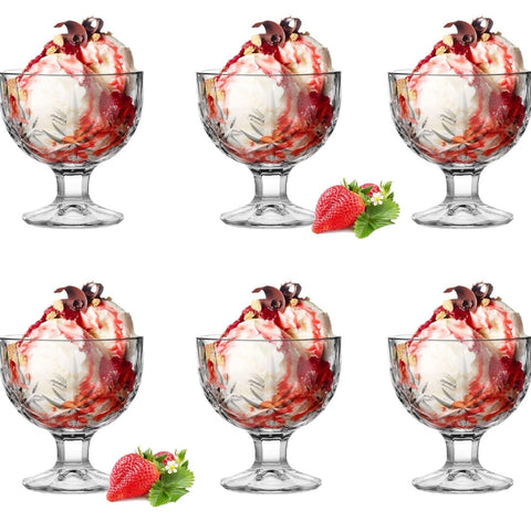 Set 6 cupe sticla pt înghetata/salată fructe 300 ml Sonia terasa piscina evenimente