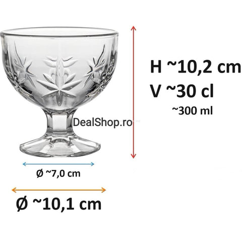 Set 6 cupe sticla pt înghetata/salată fructe 300 ml Sonia terasa piscina evenimente