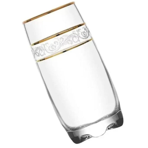 Set 6 pahare vin apa suc sticla Lav Adora Gold long drink 390 ml evenimente