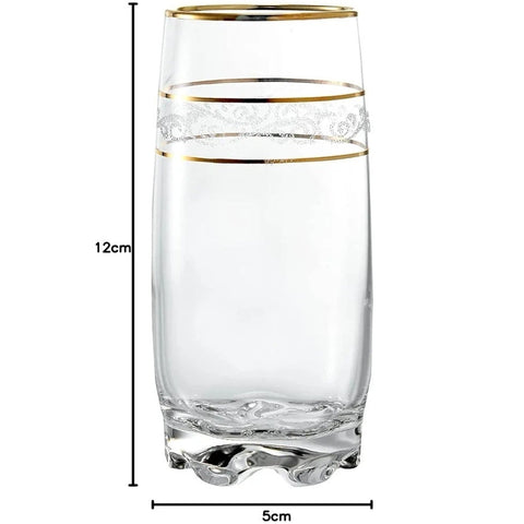Set 6 pahare vin apa suc sticla Lav Adora Gold long drink 390 ml evenimente