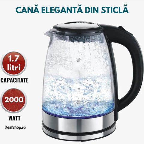 Fierbator electric din sticla 1.7 litri Royalty Line 2200W