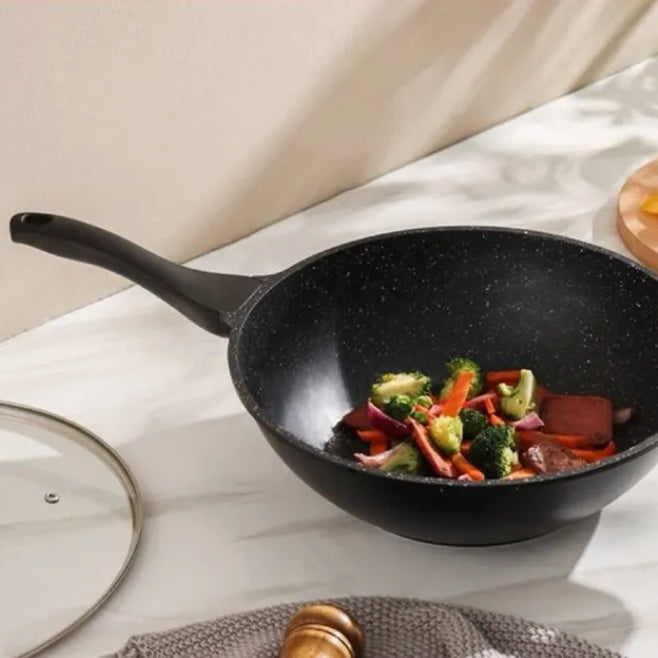 Tigaie Wok 3.7 litri Royalty Line RL-BW28ML 28 cm interior marmura