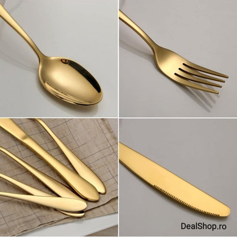 SET 6 LINGURITE INOX AURII DELUXE GOLD