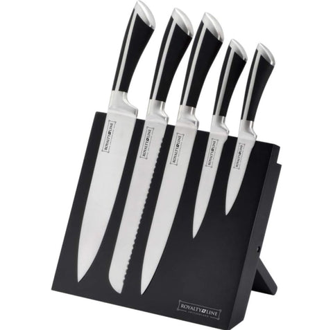 Set cutite 5 piese cu suport magnetic, Royalty Line,RL-MG5B