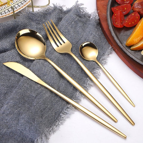 Set tacamuri portugheze 6 persoane 24 de piese Luxury Style Gold
