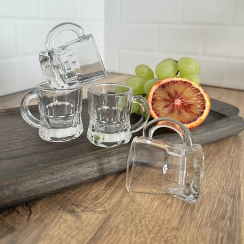 Set 6 pahare tarie tuica sticla pentru shot 25 ml Kaveh Puma terasa piscina evenimente