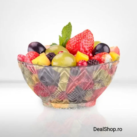 Set 6 Boluri din Sticla 250 ml Gold Glass transparent 12 cm BB-130