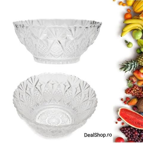 Set 6 Boluri din Sticla 250 ml Gold Glass transparent 12 cm BB-130