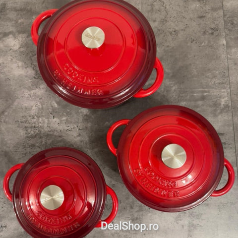 Cratita 2.9 litri fonta emailata Cooking by Heinner Red Line 22 x 9,5 cm gatit sanatos sanatos traditional