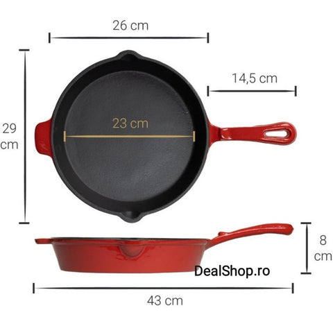 Tigaie fonta emailata 26 X 5 cm Red Line Cooking by Heinener gateste sanatos traditional