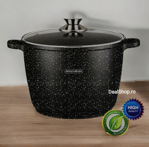 Oala de 6,2 litri cu interior Marmura 24 cm Royalty Line RL-AD24MG Gatit Sanatos Eficient