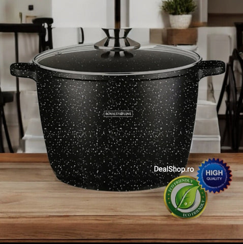 Oala de 6,2 litri cu interior Marmura 24 cm Royalty Line RL-AD24MG Gatit Sanatos Eficient