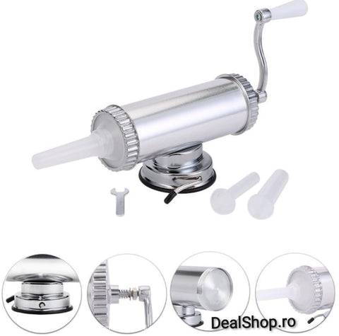 Aparat vertical de umplut carnati carnatar inox 3 kg,3 palnii incluse Vanessa masina de carnati