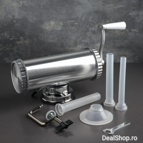 Aparat vertical de umplut carnati carnatar inox 3 kg,3 palnii incluse Vanessa masina de carnati
