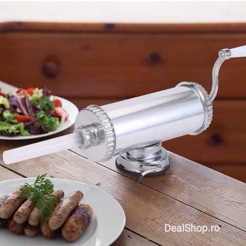 Aparat vertical de umplut carnati carnatar inox 3 kg,3 palnii incluse Vanessa masina de carnati