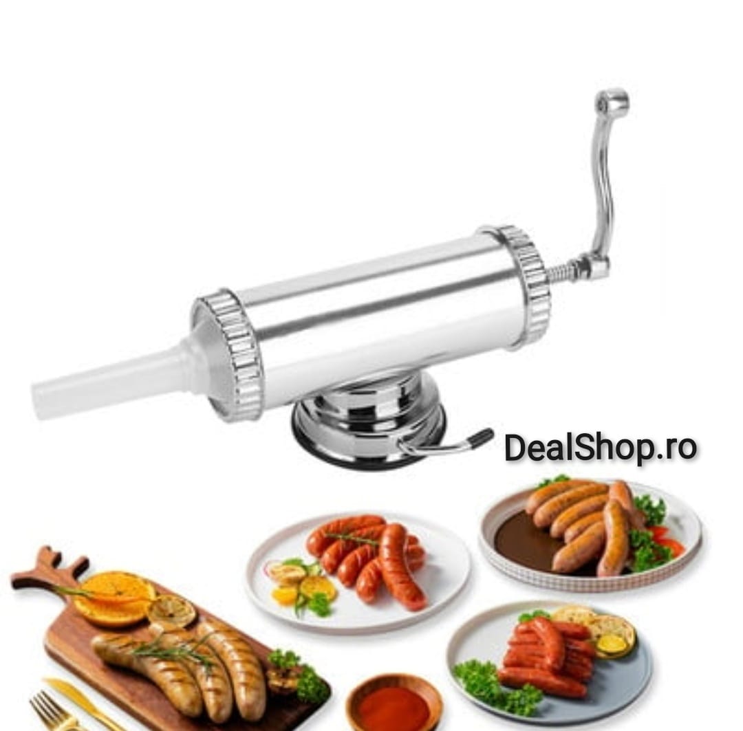 Aparat vertical de umplut carnati carnatar inox 3 kg,3 palnii incluse Vanessa masina de carnati