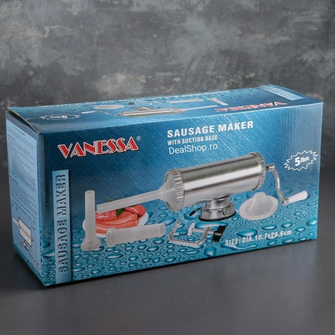 Aparat vertical de umplut carnati carnatar inox 3 kg,3 palnii incluse Vanessa masina de carnati