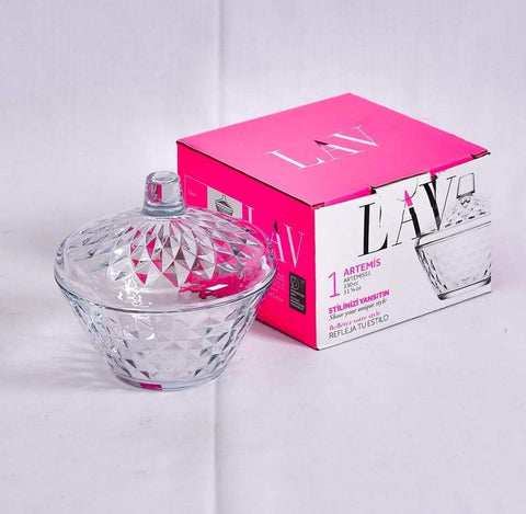 Bomboniera din sticla rezistenta cu capac 330 ml Lav Artemis