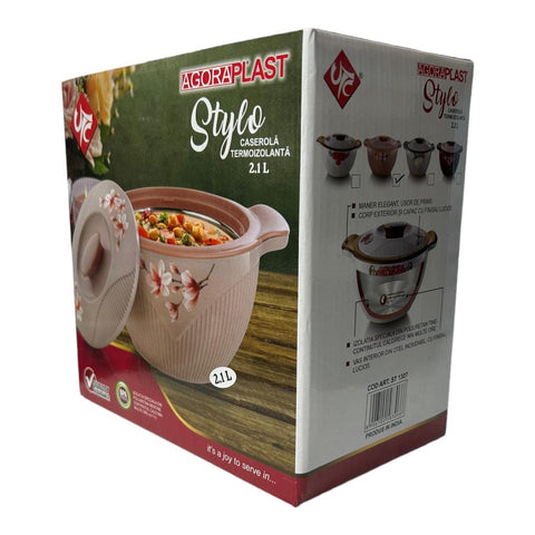 Caserola termoizolanta cu capac 2,1 litri Stylo