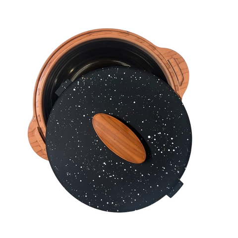 Caserola termoizolantă cu capac 5,1 Litri Negru Caserola Termica Ușor de Transportat Design Elegant