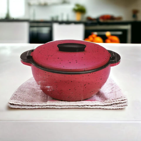 Caserola termoizolanta cu capac 2,3 litri rosu pastrati alimentele proaspete si calde terasa curte