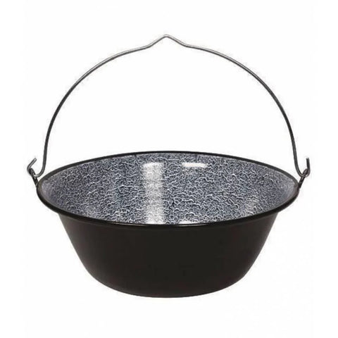 Ceaun 16 litri emailat cu toarta de sarma diametru 42,7 cm Negru gradina terasa