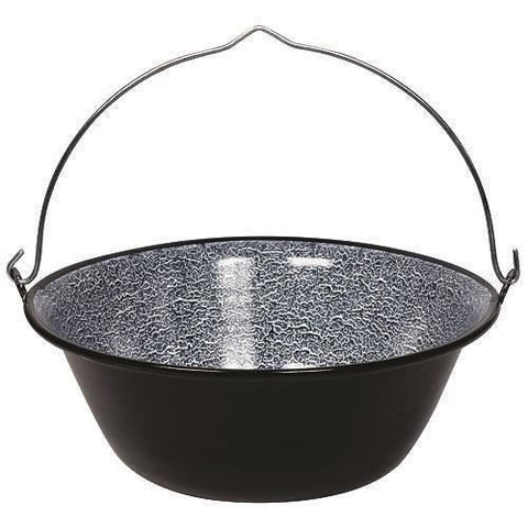 Ceaun 16 litri emailat cu toarta de sarma diametru 42,7 cm Negru gradina terasa