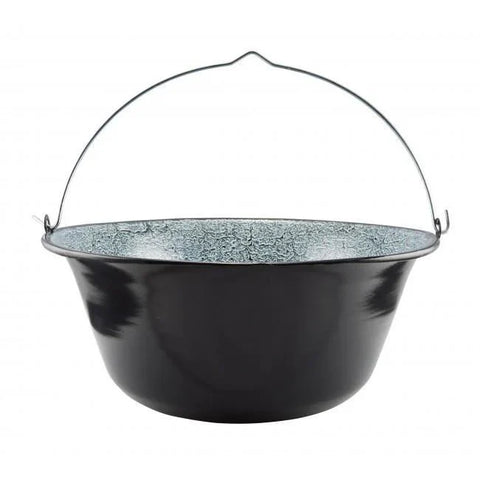 Ceaun 16 litri emailat cu toarta de sarma diametru 42,7 cm Negru gradina terasa