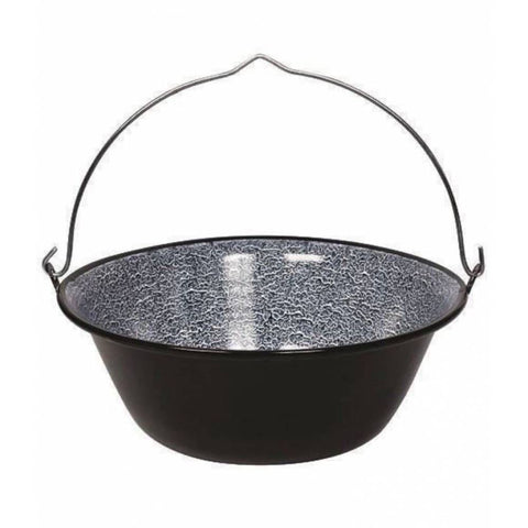 Ceaun 14 litri emailat cu toarta de sarma 40 cm, Negru terasa curte