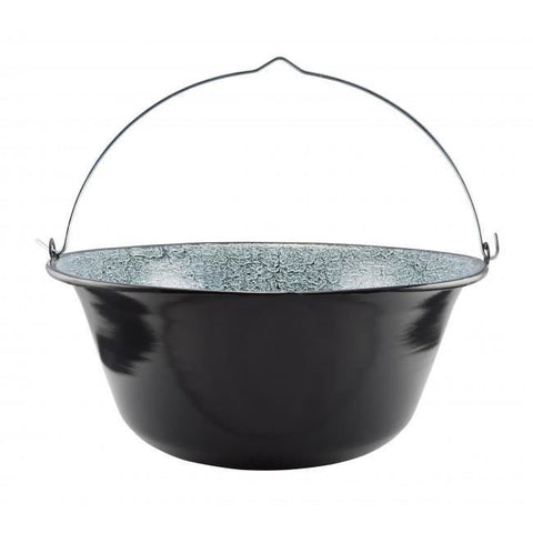 Ceaun 22 litri emailat cu toarta de sarma diametru 47 cm Negru pt terasa curte