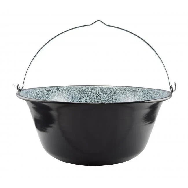 Ceaun 30 litri emailat cu toarta de sarma 53 cm Negru terasa curte