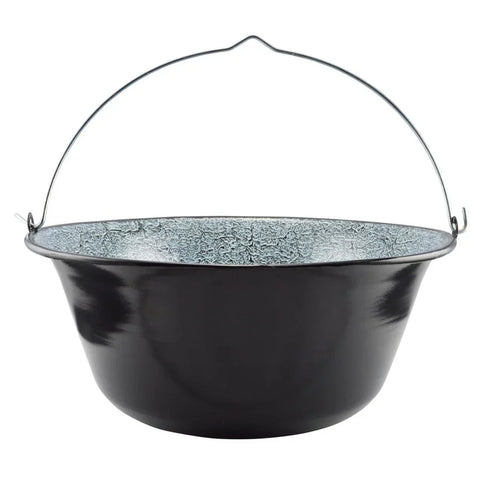 Ceaun 30 litri emailat cu toarta de sarma 53 cm Negru terasa curte