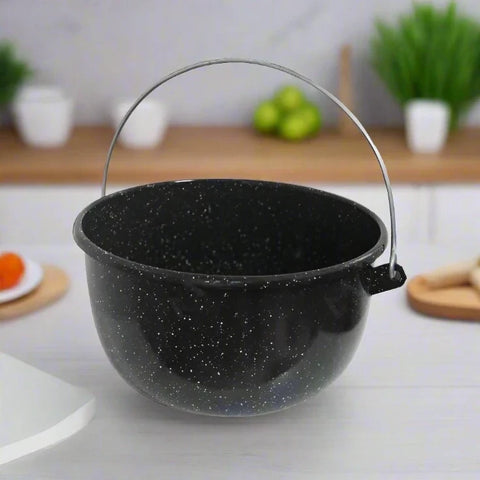 Ceaun emailat Negru cu toarta sarma 22 cm 3,5 litri