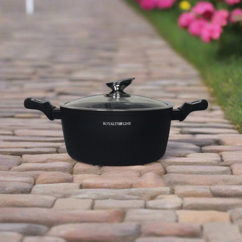 Cratita 2,1 litri Invelis de Marmura Royalty Line Negru