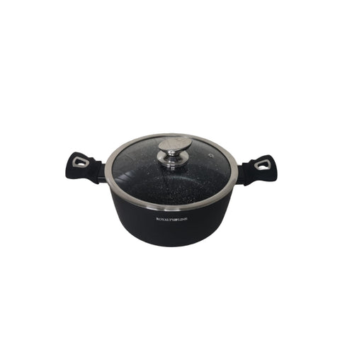 Cratita 2,1 litri Invelis de Marmura Royalty Line Negru