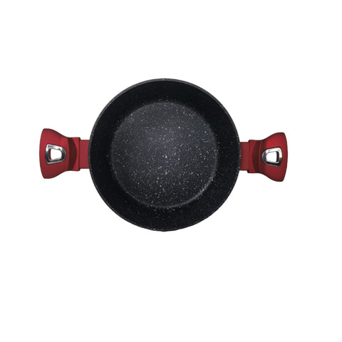 Cratita cu capac 2,1 litri invelis de marmura Royalty Line, Red