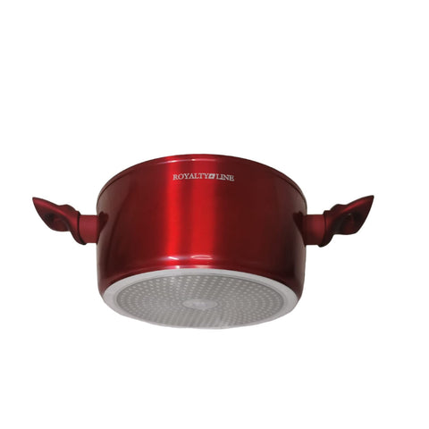 Cratita cu capac 2,1 litri invelis de marmura Royalty Line, Red