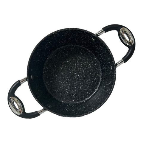 Cratita cu Capac 2,1 L Invelis de Marmura Royalty Line Negru