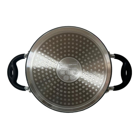 Cratita cu Capac 2,1 L Invelis de Marmura Royalty Line Negru