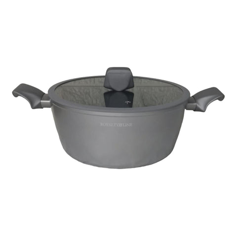 Cratita cu capac 2,1 litri Invelis de Marmura Royalty Line Silver