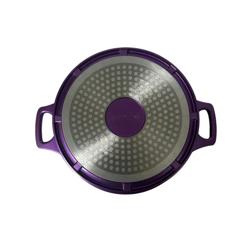 Cratita cu Capac 2,5 L Invelis de Marmura, Royalty Line, Mov