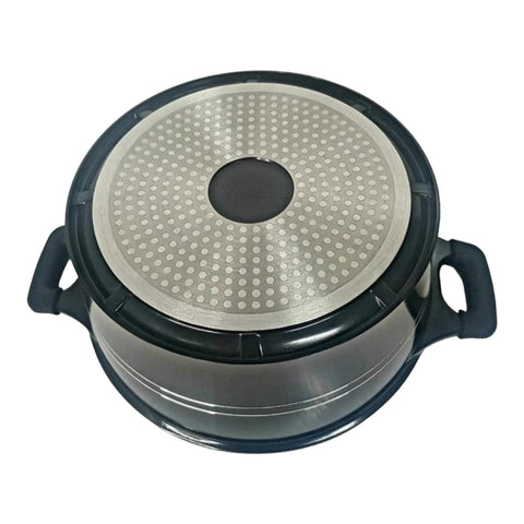 Cratita cu Capac 2,5 litri Invelis de Marmura Royalty Line, Negru