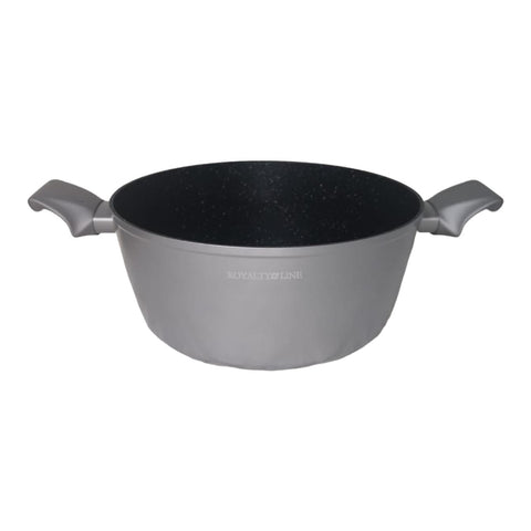 Cratita cu capac 4,2 litri invelis de marmura Royalty Line Silver