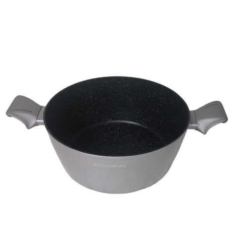 Cratita 6 litri cu capac Invelis de Marmura Royalty Line Silver